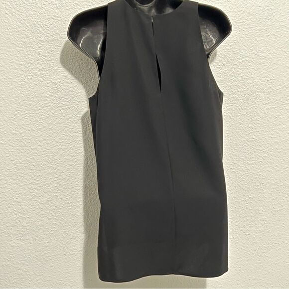 Vince Black Popover Sleeveless Relaxed Split Hem Tunic Shell Blouse Tank M - Picture 5 of 10